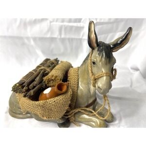 MEMBERS MARK Nativity DONKEY Replacement 8" Hand Painted Porcelain 2005 Mint Lot